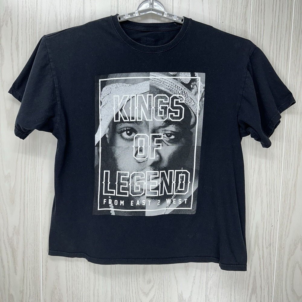Tee Tree Tupac Biggie T Shirt Mens 2XL Black Kings of Legend From East to West